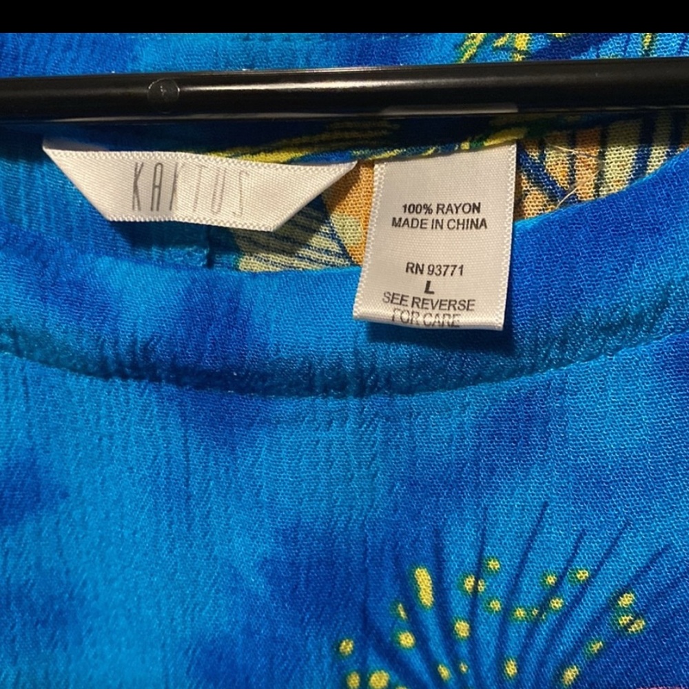KAKTUS Blue Fish Print Midi Dress - Size L - Picture 4 of 9